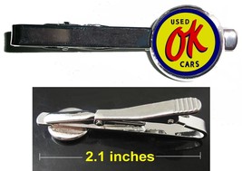 Chevy Chevrolet OK Used Cars Tie Clip Clasp Bar Slide Silver Metal Shiny - £11.31 GBP