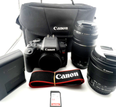 Canon EOS Rebel T6i 750D DSLR Camera 24.2MP 18-55mm 75-300mm Lens Bundle... - $532.60