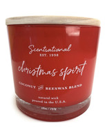 Scentsational Christmas Spirit Candle Glass Jar 26oz Coconut Beeswax Red... - £27.52 GBP