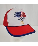 Vintage USA Olympic Trucker Hat 1984 McDonald&#39;s Promotion Embroidered Lo... - £10.93 GBP