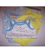Small Wonders Baby Clothes 3M-6M Newborn Bodysuit Set 3 Muscle Top Creep... - $9.49
