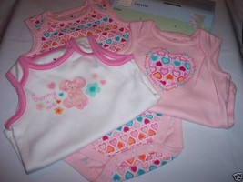 Small Wonders Baby Clothes 3M-6M Pink Bunny Creeper Outfits Heart Bodysuit Set - £7.57 GBP