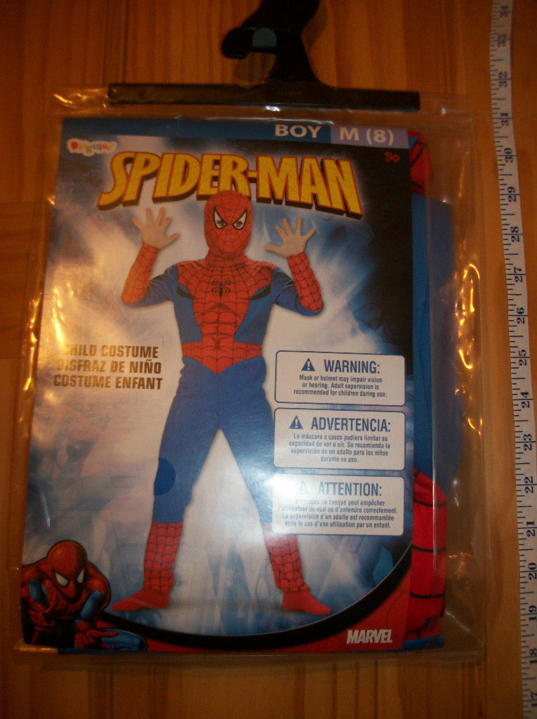 Spiderman Boy Costume Medium Spider-Man Marvel Comic Disguise Halloween Outfit - £14.87 GBP