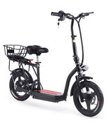 MotoTec Cruiser 48v 350w Lithium Electric Scooter Black (Foldable) - £580.92 GBP