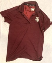 Texas A&amp;M Adidas Maroon Golf Shirt Size Large (Fits Like Medium) - £22.69 GBP