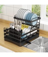 2 Tier Kitchen Counter  Dish Drainer Dish Drying Rack, Black - $38.91 CAD