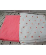 Carters Receiving Blankets coral orange pink flowers cotton stretchy set... - £23.70 GBP