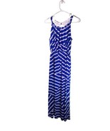 Chico’s Womens Size Medium (1) Blue White Striped Maxi Dress Rope Neckline - £24.20 GBP