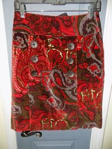 Etcetera Paisley Multi Color Velvet Skirt Size 2 Women&#39;s EUC - £84.61 GBP