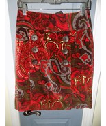 Etcetera Paisley Multi Color Velvet Skirt Size 2 Women&#39;s EUC - €116,72 EUR
