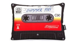 Wouff Barcelona Cassette Tape Rectangular Throw Pillow NWT Retired Design - £23.66 GBP
