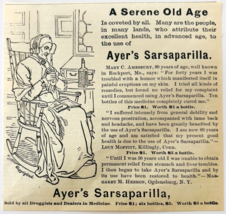 1886 Ayers Sarsaparilla Advertisement Victorian Quack Medicine Old Age D... - €17,28 EUR