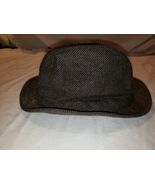 MENS DORFMAN PACIFIC HAT CO BLACK &amp; BROWN STRIPE FEDORA HAT 7 1/4- 7 3/8 - $436.96 MXN