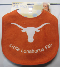 NWT NCAA Texas Longhorns Infant Little Fan Baby Bib Texas Orange - £12.01 GBP