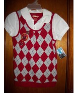 Disney Jonas Brothers Girl Clothes 10-12 Large Blouse Top Red Diamond Sh... - $11.39