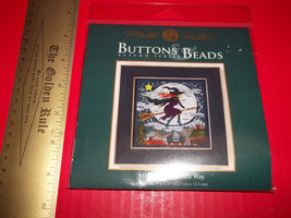 Craft Holiday Mill Hill Kit Button Bead Witch Way Halloween Counted Cross Stitch - £11.25 GBP