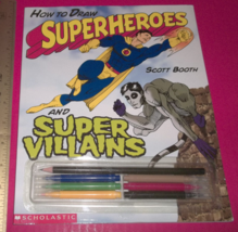 Scholastic Craft Kit Art Draw Superheroes Cartooning Book Super Villains... - $4.74