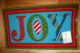 Martha Stewart Christmas Rug Mat Living Holiday Decor Colorful Joy Ornament New - £7.46 GBP