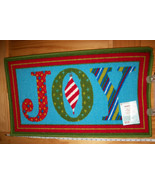 Martha Stewart Christmas Rug Mat Living Holiday Decor Colorful Joy Ornam... - $9.49