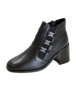 PEERAGE Jolene Women&#39;s Wide Width Leather Dress Chunky Booties - $39.95