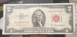 1953 A Series Red Seal $2 Two Dollar Bill A 63185618 A - $26.88