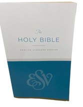 The Holy Bible Blue White English Standard Version Paperback - £4.89 GBP