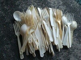 Lot Of Vintage Plastic Forks, Knives, And Spoons From Fast Food Restaurant - £7.94 GBP