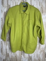 Avenue Fleece Pocket Tunic Button Up Plus 26/28 Chore Jacket Shirt Green - $29.99