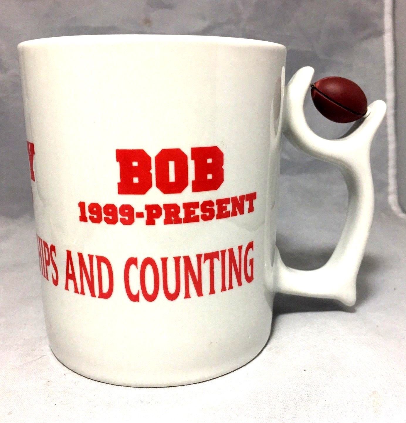 Football mug 7 National Championships & counting Bud Barry Bob Oklahoma - $5.95