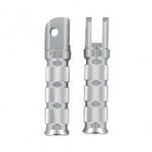 Emgo Anodized Aluminum Front Foot Pegs Round Silver 50-11371 - $22.95