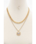New Eye Charm Rhinestone Layered Necklace &amp; Earring Set - €10,90 EUR