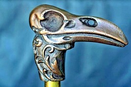 Antique Raven Skull handle for Walking Stick Fancy dress Prop heavy metal handle - £35.99 GBP