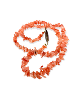 VTG Pink Coral Necklace Chip 16&quot; Long Single Strand Bright Natural  - £13.43 GBP