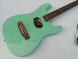 Green 6 String Semi hollow Body Acoustic electric guitar S459 - $289.00