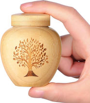 Small Urns for Human Ashes Keepsake Set of 1,Mini Urns for Ashes Made of Bamboo  - £16.91 GBP