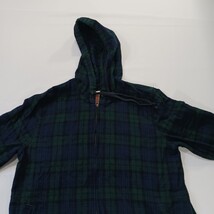L.L. Bean Men's M Relaxed Fit Full Zip Hoodie Jacket Blue/Green Plaid Flannel image 13