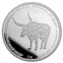 2020 1 oz Republic of Chad Silver Celtic Animals: Ox BU - $59.97