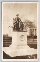 RPPC Kenosha WI Wisconsin Abraham Lincoln Statue Library Park Postcard F21 - £15.92 GBP