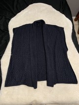 Talbots Womens Blue Knitted Overall Cardigan Size Small Sleeveless Sweater - £11.08 GBP