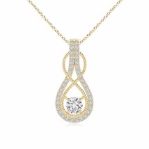 ANGARA 0.24 Ct Round Diamond Infinity Rope Pendant Necklace in 14K Solid Gold - $881.10