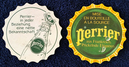 PERRIER-Lot Of 2 Coasters-Vtg-French-Sparkling Water - £3.98 GBP