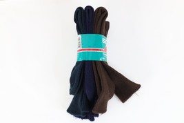 Deadstock Vtg 70s 80s Streetwear 3 Pack Casual Crew Socks Brown Blue Bla... - $24.70
