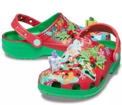 Crocs Disney Parks 2023 Christmas Holiday Mickey &amp; Friends Clogs Kids Size C11 - £48.56 GBP