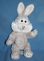 Chrisha Playful Plush Easter Bunny Rabbit 9&quot; Jointed Legs Gray Stuffed Soft Toy - £9.14 GBP