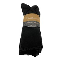 Dearfoams Ladies Cozy Soft Crew Socks Black 5pk Womens Shoe Size 4-10 - £10.04 GBP