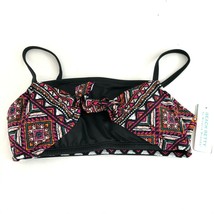 Beach Betty Miracle Brands Bikini Top Cups Tie Front Geometric Tribal Colorful M - £11.65 GBP