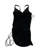 Beyond Control Swimsuit Womens 10 Black Skirted Crossover Ruched Tie Sides - €47,76 EUR