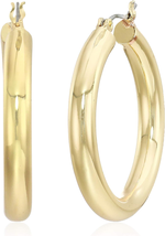 Anne Klein Classics Silvertone Large Oval Hoop Earrings - £30.35 GBP