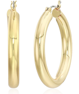 Anne Klein Classics Silvertone Large Oval Hoop Earrings - £30.31 GBP