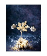 Gorgeous vintage gold leaf Brooch and leaf earrings - €27,51 EUR